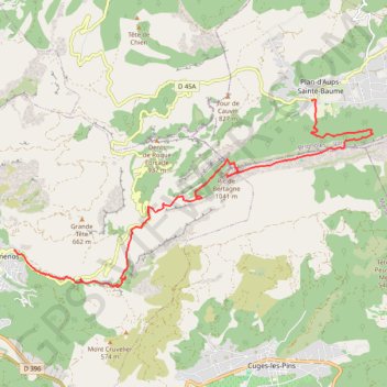 Itinéraire De Géménos à Plan d'Aups, distance, dénivelé, altitude, carte, profil, trace GPS