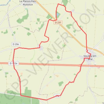 Itinéraire Randonnée bucolique à Vaudoy-en-Brie, distance, dénivelé, altitude, carte, profil, trace GPS