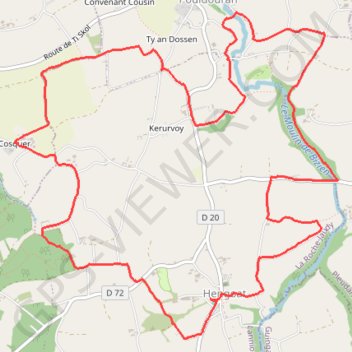 Itinéraire Les chemins creux au nord de Hengoat, distance, dénivelé, altitude, carte, profil, trace GPS
