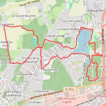 Itinéraire Rando Malraux-Cour Verte, distance, dénivelé, altitude, carte, profil, trace GPS