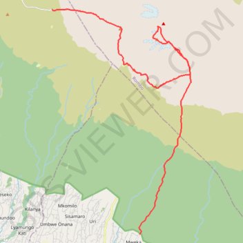 Itinéraire Kilimanjaro - Voie Lemosho 9 jours, distance, dénivelé, altitude, carte, profil, trace GPS