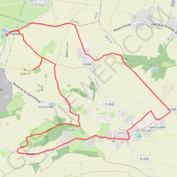 Itinéraire De Manoirs en Châteaux - Vensat, distance, dénivelé, altitude, carte, profil, trace GPS