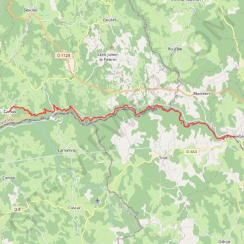 Itinéraire La Via Arverna (Laroquebrou - Camps-Saint-Mathurin), distance, dénivelé, altitude, carte, profil, trace GPS