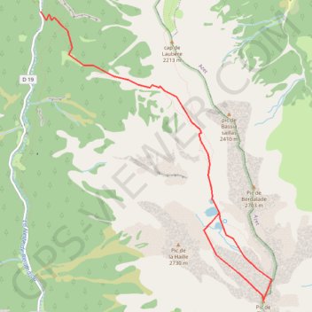 Itinéraire Pic de Thou depuis la vallée de Rioumajou, distance, dénivelé, altitude, carte, profil, trace GPS