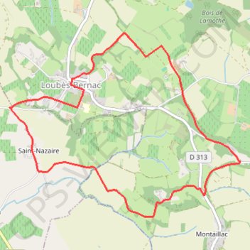 Itinéraire Loubès-Bernac, vers l'église de Saint-Nazaire - Pays du Dropt, distance, dénivelé, altitude, carte, profil, trace GPS