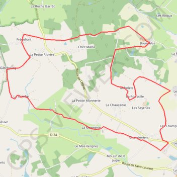 Itinéraire Circuit Le préjadis - Sereilhac, distance, dénivelé, altitude, carte, profil, trace GPS