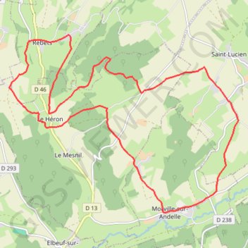 Itinéraire Autour de Morville-sur-Andelle, distance, dénivelé, altitude, carte, profil, trace GPS