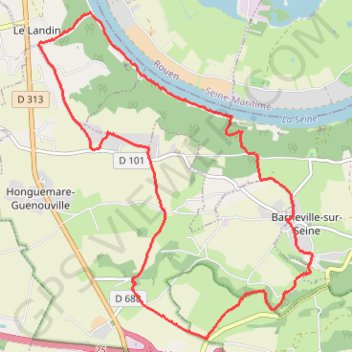 Itinéraire De Honguemare - Guenouville aux bordes de Seine, distance, dénivelé, altitude, carte, profil, trace GPS