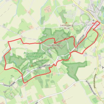 Itinéraire Kemmelberg wandelroute, distance, dénivelé, altitude, carte, profil, trace GPS