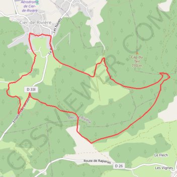 Itinéraire Col de Lauach - Cier-de-Rivière, distance, dénivelé, altitude, carte, profil, trace GPS