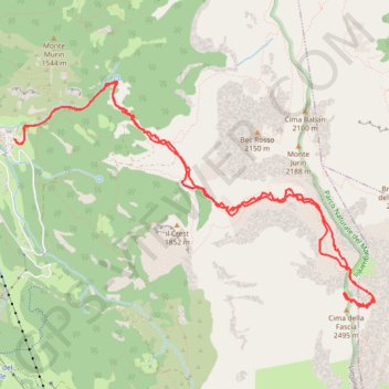 Itinéraire Cima de la Fascia, distance, dénivelé, altitude, carte, profil, trace GPS