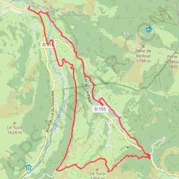 Itinéraire Sainte Marie de Campan, distance, dénivelé, altitude, carte, profil, trace GPS