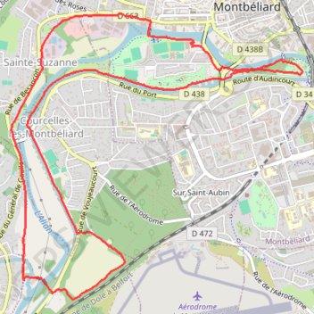 Itinéraire Marche buissonnière Héricourt (Montbéliard), distance, dénivelé, altitude, carte, profil, trace GPS
