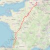 Itinéraire GR®655 Via Turonensis, distance, dénivelé, altitude, carte, profil, trace GPS