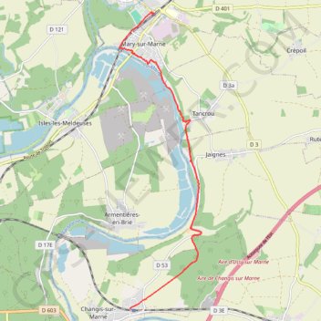 Itinéraire De Congis sur Marne à Lizy sur Ourcq, distance, dénivelé, altitude, carte, profil, trace GPS