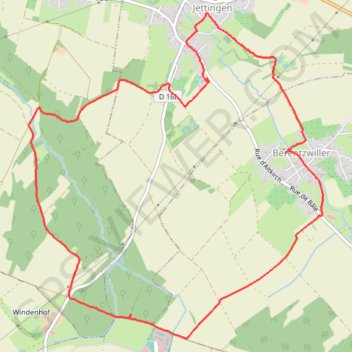 Itinéraire Jettingen, distance, dénivelé, altitude, carte, profil, trace GPS