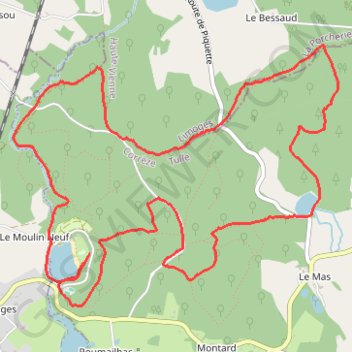 Itinéraire Lamongerie Marche à pied, distance, dénivelé, altitude, carte, profil, trace GPS