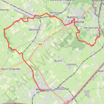 Itinéraire Welkenraedt - Hergenrath, distance, dénivelé, altitude, carte, profil, trace GPS