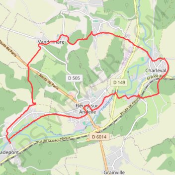 Itinéraire Randonnée Radepont, distance, dénivelé, altitude, carte, profil, trace GPS