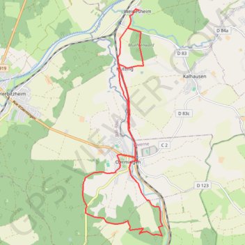 Itinéraire Autour de Oermingen, distance, dénivelé, altitude, carte, profil, trace GPS