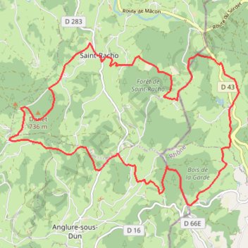 Itinéraire Montagne de Dun, distance, dénivelé, altitude, carte, profil, trace GPS