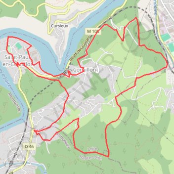 Itinéraire Des rives de la Loire aux crètes de Cornillon, distance, dénivelé, altitude, carte, profil, trace GPS