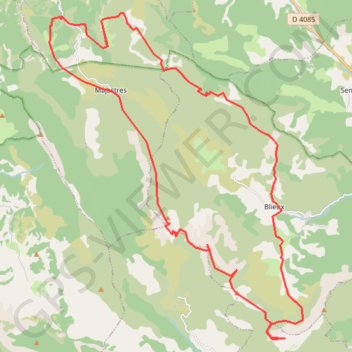 Itinéraire Le Chiran par Blieux, distance, dénivelé, altitude, carte, profil, trace GPS