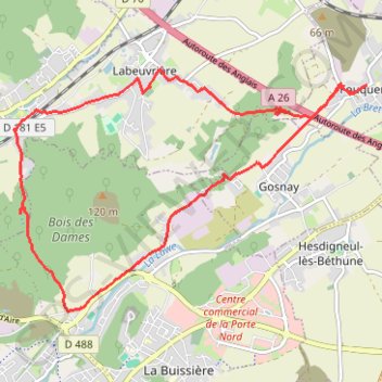 Itinéraire Fouquereuil, distance, dénivelé, altitude, carte, profil, trace GPS