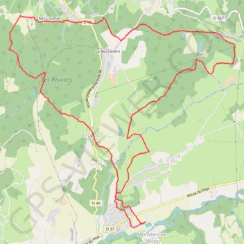 Itinéraire Le Sanglier - Montsevenoux, distance, dénivelé, altitude, carte, profil, trace GPS