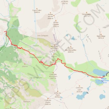 Itinéraire Les Merveilles par la Gordolasque, distance, dénivelé, altitude, carte, profil, trace GPS