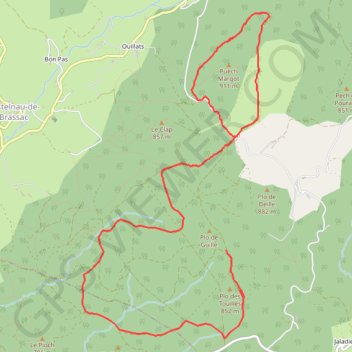 Itinéraire En Pays Brassagais - Pech Margot et Pieyre, distance, dénivelé, altitude, carte, profil, trace GPS