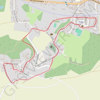 Itinéraire Promenade à Jaulzy, distance, dénivelé, altitude, carte, profil, trace GPS