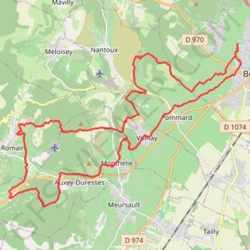 Itinéraire Parcours Sportif 35 km, distance, dénivelé, altitude, carte, profil, trace GPS