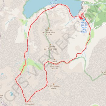 Itinéraire Pic de Campbieil, distance, dénivelé, altitude, carte, profil, trace GPS