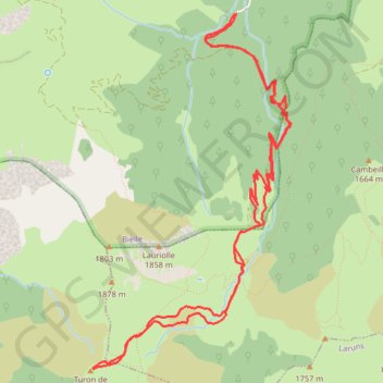 Itinéraire Raquettes au Turon de Goïta, distance, dénivelé, altitude, carte, profil, trace GPS
