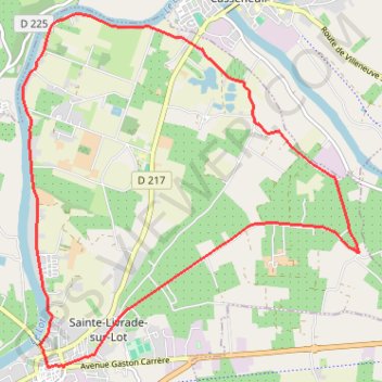 Itinéraire Circuit de Sainte-Livrade-sur-Lot - Vignes et vergers, distance, dénivelé, altitude, carte, profil, trace GPS