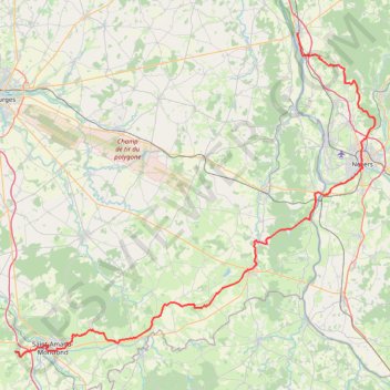 Itinéraire GR654 De La Charité-sur-Loire (Nièvre) à Orcenais (Cher), distance, dénivelé, altitude, carte, profil, trace GPS