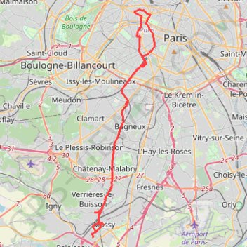 Itinéraire Paris, distance, dénivelé, altitude, carte, profil, trace GPS