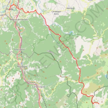 Itinéraire De Ceranesi à Ovada, distance, dénivelé, altitude, carte, profil, trace GPS