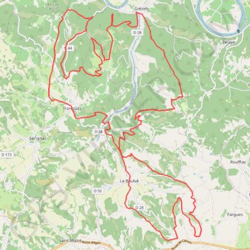 Itinéraire Boucle à vélo depuis Floressas, distance, dénivelé, altitude, carte, profil, trace GPS