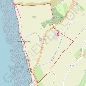 Itinéraire Sentier cotier Audresselles - Audinghen, distance, dénivelé, altitude, carte, profil, trace GPS