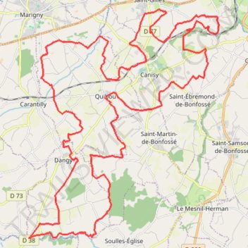 Itinéraire 53km, distance, dénivelé, altitude, carte, profil, trace GPS