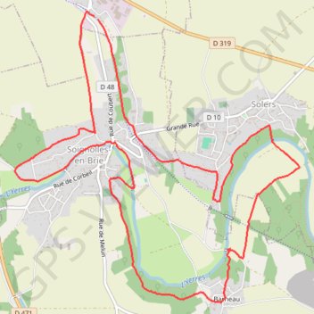 Itinéraire Randonnée entre Coubert, Soignolles et Solers, distance, dénivelé, altitude, carte, profil, trace GPS