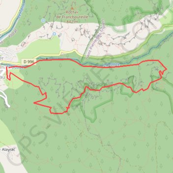 Itinéraire Peyreleau, distance, dénivelé, altitude, carte, profil, trace GPS