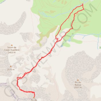 Itinéraire Pic de Monfaucon, distance, dénivelé, altitude, carte, profil, trace GPS