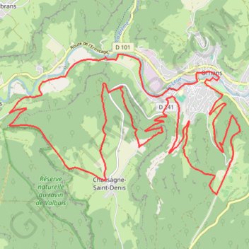 Itinéraire Ornans et la Vallée de la Loue - Le Castel Saint-Denis, distance, dénivelé, altitude, carte, profil, trace GPS
