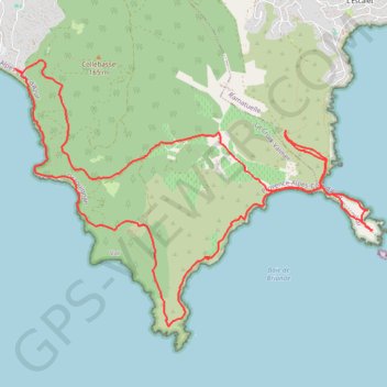 Itinéraire De la plage de Gigaro au Cap Taillat, distance, dénivelé, altitude, carte, profil, trace GPS