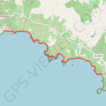 Itinéraire L'argentière - L'estagnol vue sur le fort Brégançon, distance, dénivelé, altitude, carte, profil, trace GPS