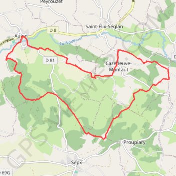 Itinéraire De Cazeneuve-Montaut à Aulon, distance, dénivelé, altitude, carte, profil, trace GPS