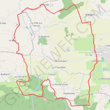 Itinéraire Circuit des Korrigans - Concoret, distance, dénivelé, altitude, carte, profil, trace GPS